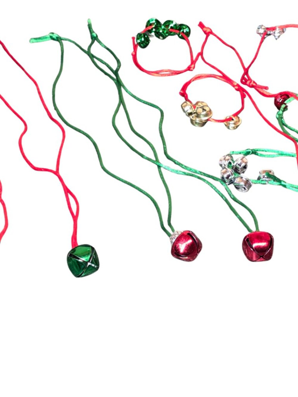 10pc Christmas Jingle Bell Necklace Bracelet Set Holiday Party Jewelry